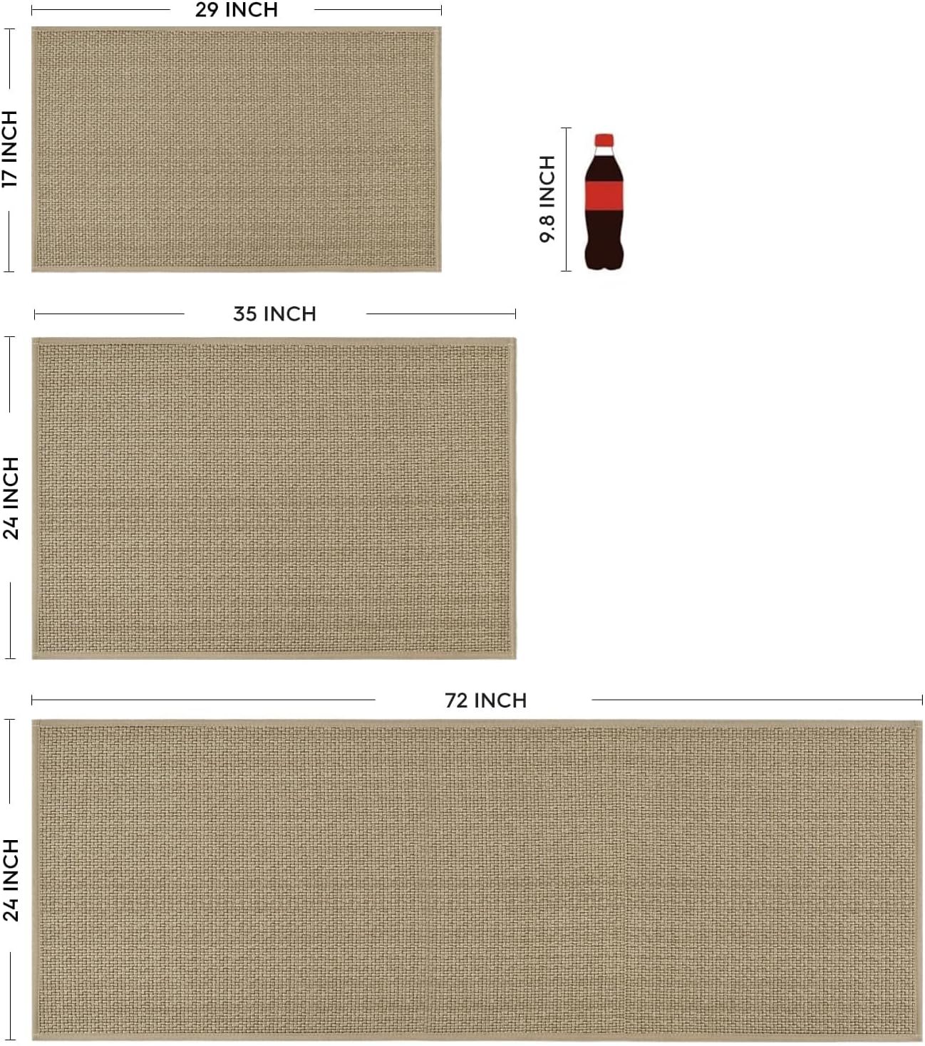 Artoid Mode Washable Non-Slip Rubber Backing Kitchen Rugs Doormat, Absorbent Kitchen Floor Mats in Front of Sink Kitchen Mats for Floor Home Decor 24x72 Inch