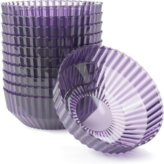 Exquisite Purple Plastic Bowls Disposable - 16 Oz - 20 Count - Disposable Soup Bowls - Great for Weddings Parties And Formal Occasions