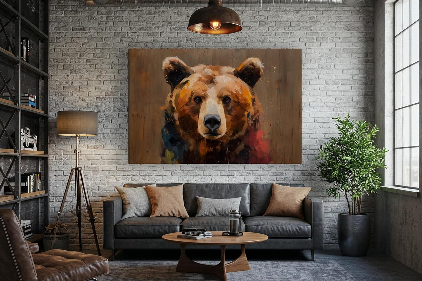 Wildlife Canvas Prints - Wild Animals Home Decor - Medium, Large, and Extra Large Wall Art for Living Room, Bathroom, Kitchen (Street Art Spirit, 31L" x 47W")