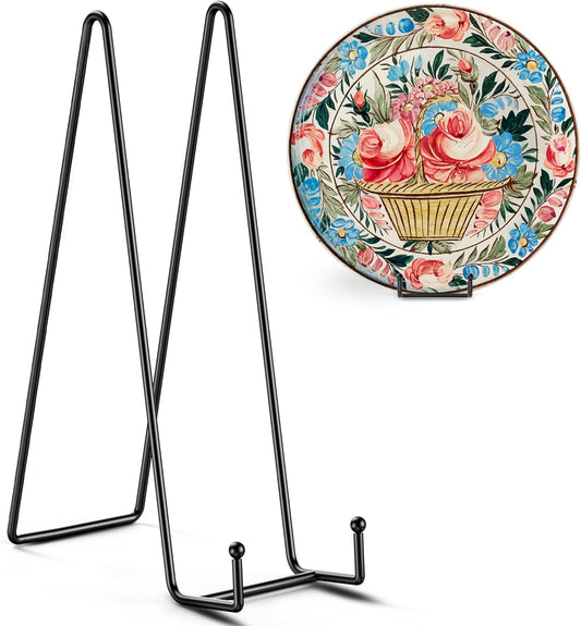 TR-LIFE 14 Inch Black Metal Plate Stand (3 Pack) - Heavy Duty Display Easel Holder for Large Picture Frames, Plates and Signs