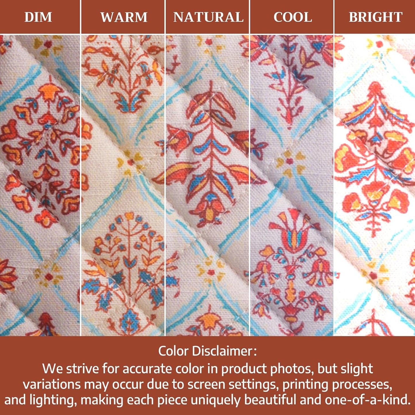 Maison d' Hermine 100% Cotton Oven Mitt & Pot Holder Set (7.5"x13" & 8"x8") Heat Resistant BBQ Cooking Gloves with Loop for Thanksgiving Christmas Decorations Handling Hot Pans (Romane)