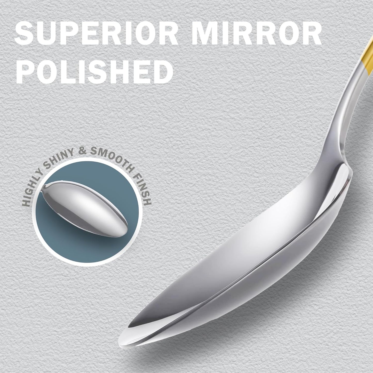 Runfly 20 Piece Hammered Gold Silver Silverware Set, 18/10 Stainless Steel Flatware Set, Modern Kitchen Utensil Set Service for 4, Tableware Set, Cutlery Set Including Fork Spoon and Knife