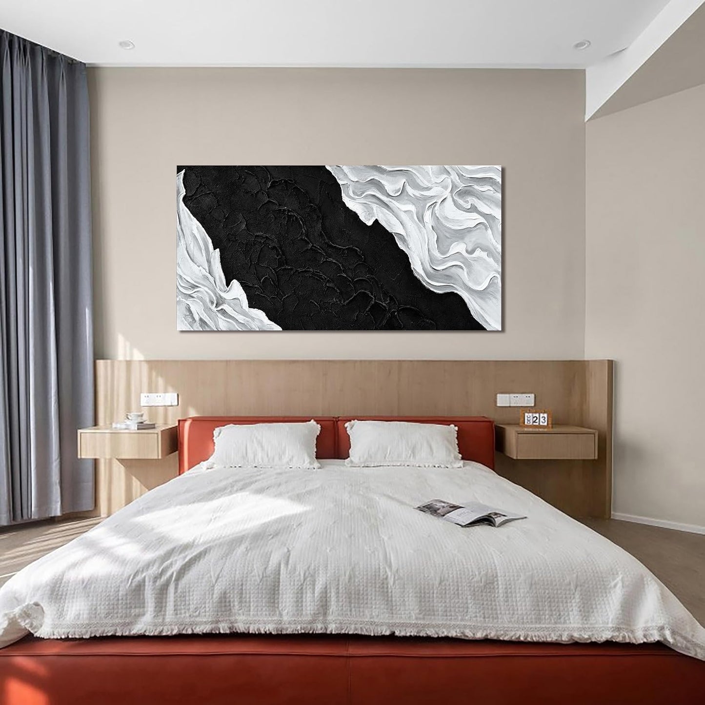 YISXINOAG Abstract Wall Art Small Size Canvas Art Wall Decor Artwork abstract wall decor Modern Minimalist Decor Canvas Painting Black And White Bathroom Wall Decor For Bedroom Office 20" X 40"