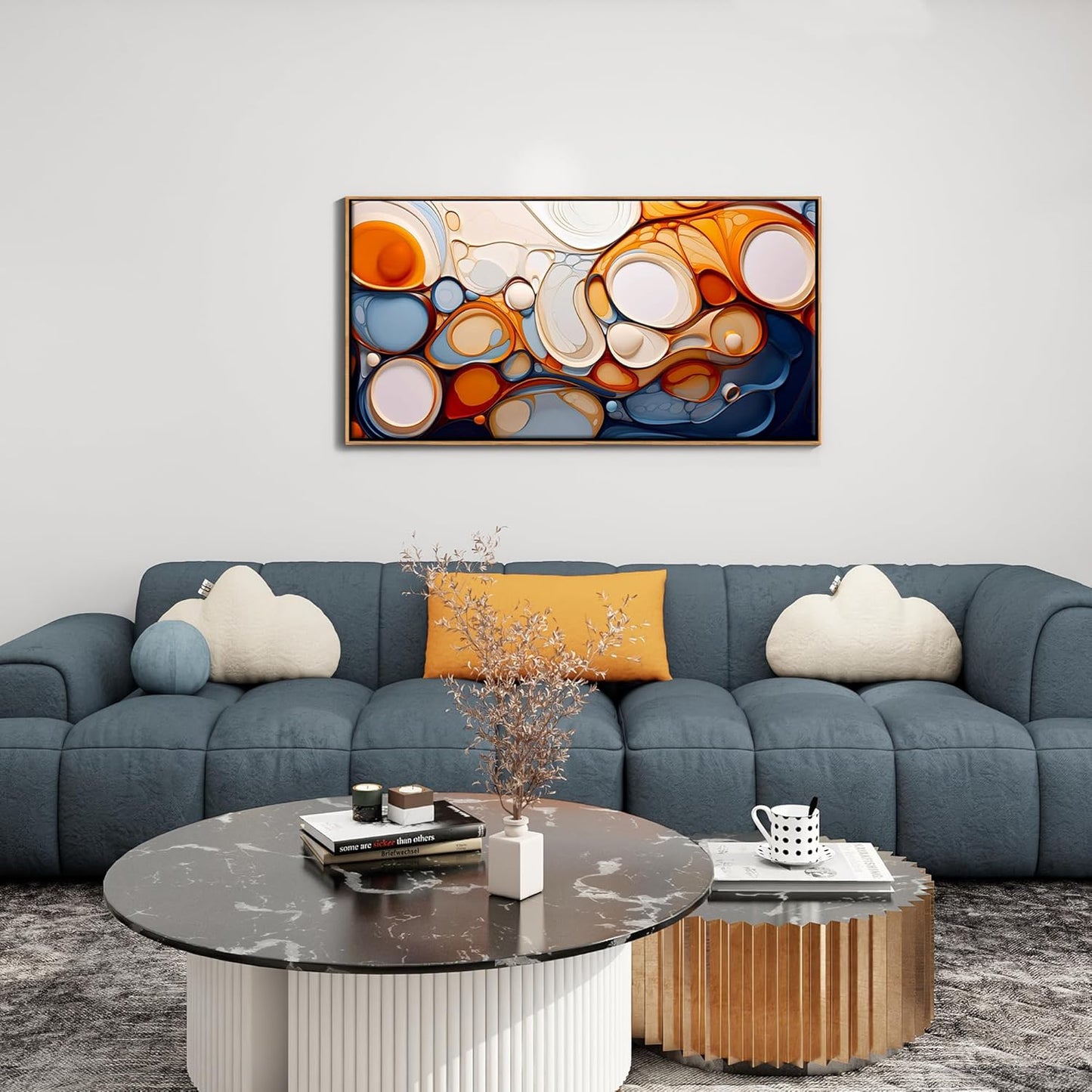 Abstract Wall Art - Colorful Canvas Wall Pictures, Framed for Living Room Decor - Modern Large Wall Art - Above Bed Wall Decor for Dedroom -Oil Painting Wall Art