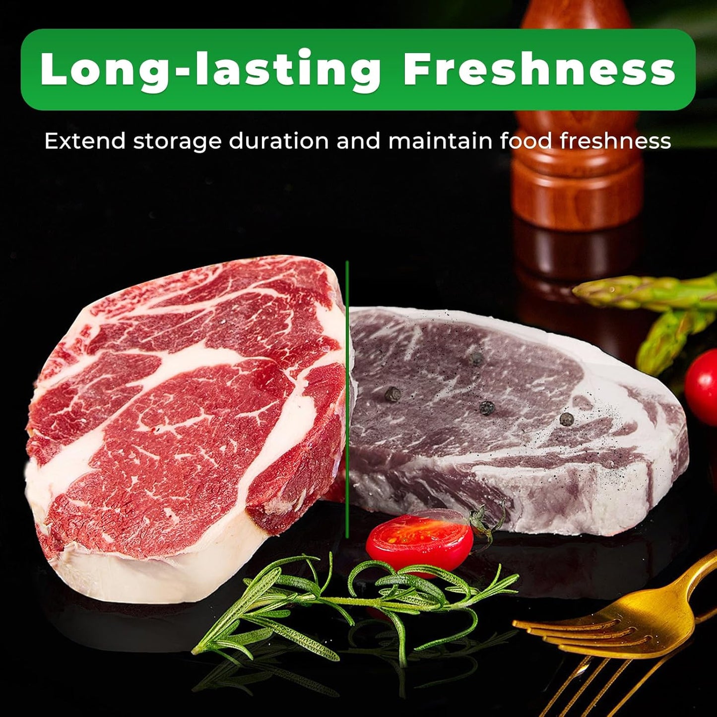 Vacuum Sealer Bags,50 PCS 6"×10" Textured Vacuum Sealing Bags,Commercial Grade, BPA Free, Heavy Duty,Great for Food Storage Meal Prep or Sous Vide Cooking.