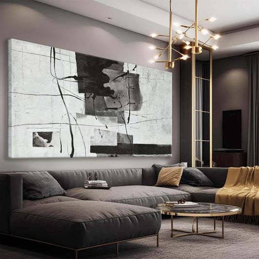 Suconvng Abstract Wall Art Small Size Black And White Wall Art Home Wall Decor Artwork Modern Canvas Art Wall Decor Painting Prints Abstract Art Pictures For Bedroom Office Artwork20 X 40"