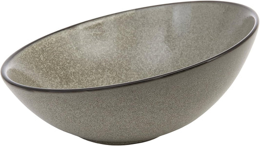 Fortessa D&V Ston Porcelain Dinnerware Tilt Bowl, 8.5-Inch, Set of 3, Mist