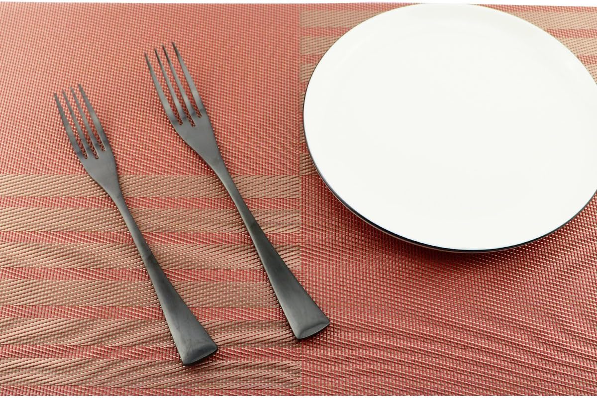 6-Piece Flatware Set,Extra Thick Heavy Duty - 18/10 Stainless Steel Cutlery Sets,High Matte Finish Black Flatware Sets Service for 1,Multipurpose Use for Home,Kitchen,Tableware Utensil Sets