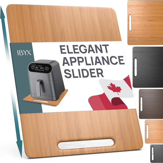Ibyx Elegant Sliding Tray for Your Coffee Maker & Heavy Kitchen Appliances - Sturdy, Slides Easily from Under The Cabinet (Natural, 12”W x 16”D)