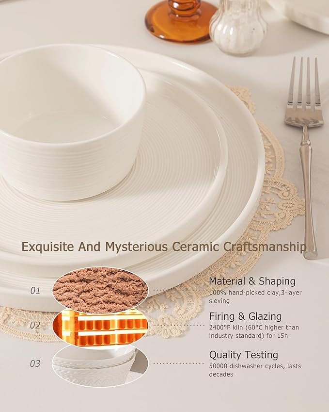 Dinnerware sets plates and bowls sets modern plates stoneware dinnerware set Plates and Bowls Set for 4, 12 Pieces Dishes,Microwave and Dishwasher Safe Tableware (style - 1, 4 - Set (12pcs))