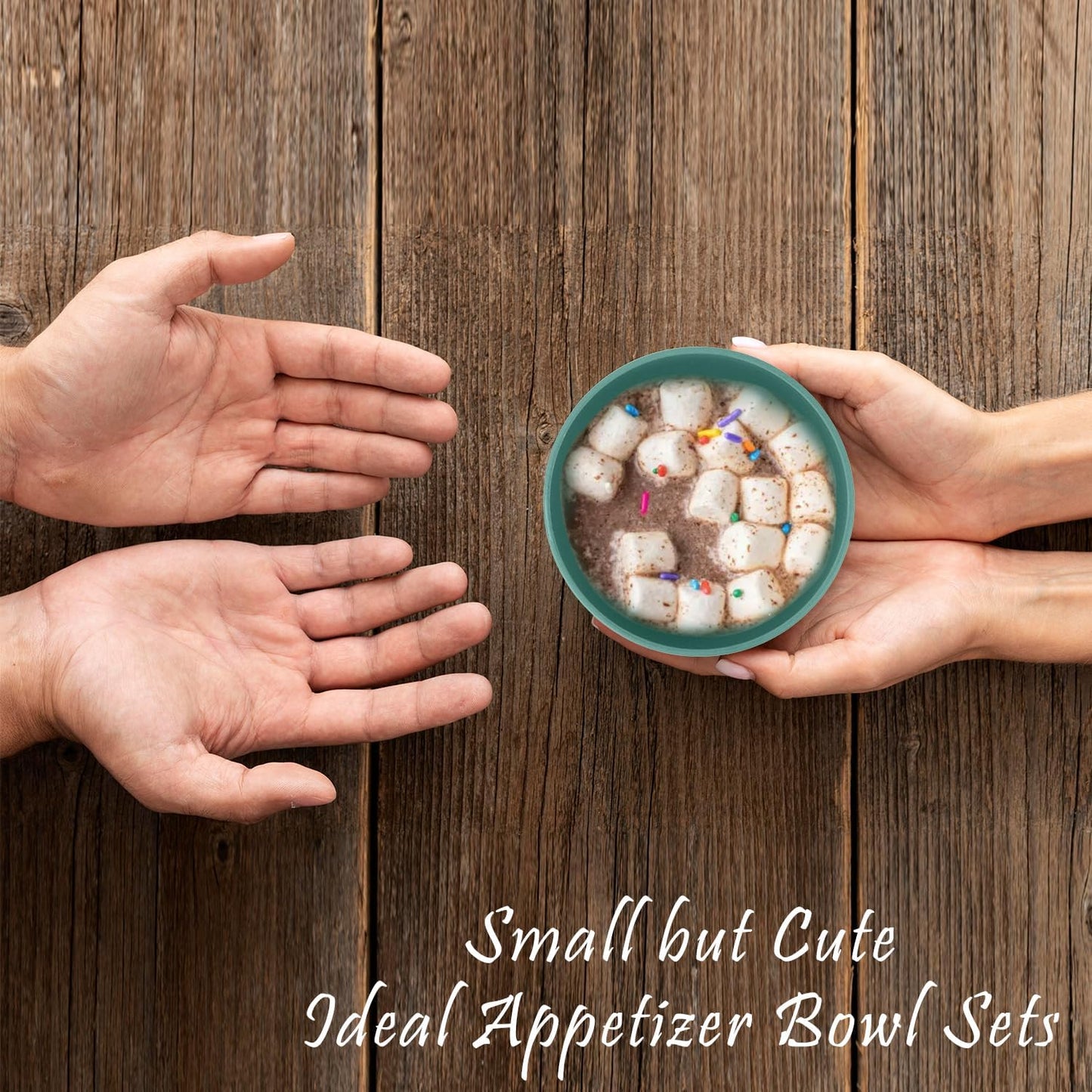 Wrova wheat straw snack bowls 10oz set of 8 - Unbreakable Dessert Bowls Dishwasher Safe - Small Handy Bowls for Ice Cream,Yogurt and Fruits. Green