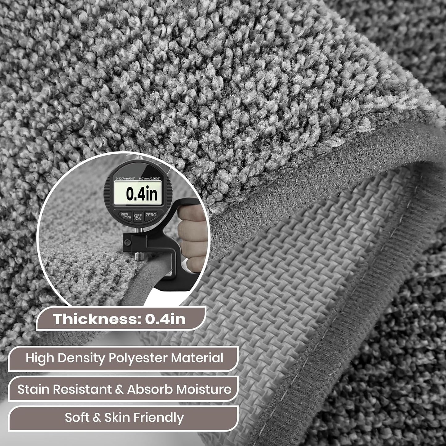 Washable Kitchen Rug 24" x 70" Rectangular, Non Slip Absorbent Indoor Entryway Runner Rug for Floor, Laundry, Bathroom, Bedroom (Roll Packing)