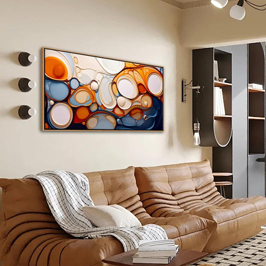 Abstract Wall Art - Modern Colorful Framed Canvas Wall Art for Living Room,Office - Large Decorative Artwork for Bedroom, Aesthetic Room Decor, Oil Painting