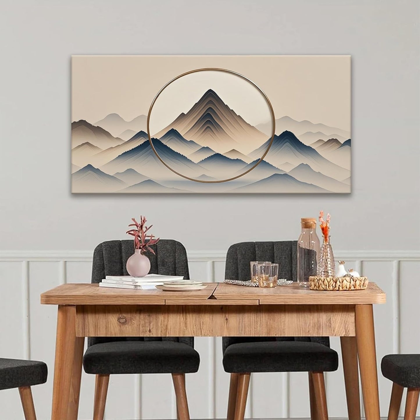 Suconvng Mountain Abstract Wall Art For Bedroom Office Artwork Mountain Forest Landscapes Wall Art Painting Canvas Art Wall Decor Pictures Prints Home Wall Decor 20×40 Inch