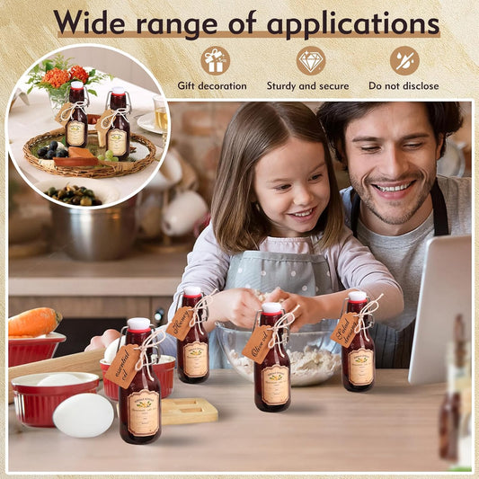 tchrules 16 Brown Vanilla Extract Bottles 5oz Swing Top Glass Bottle for Vanilla Extract Homemade, Gift Giving, Small Glass Bottles for Food Storage Canister for Bean Sauce Spice