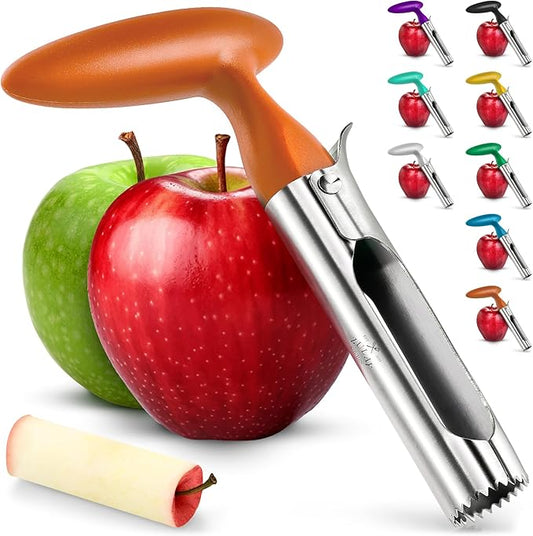 Zulay Kitchen Premium Apple Corer Tool - Ultra Sharp, Stainless Steel, Serrated Blades for Easy Coring - Easy to Use & Clean, Durable Apple Corer Remover for Baking Apples & More - Cinnamon