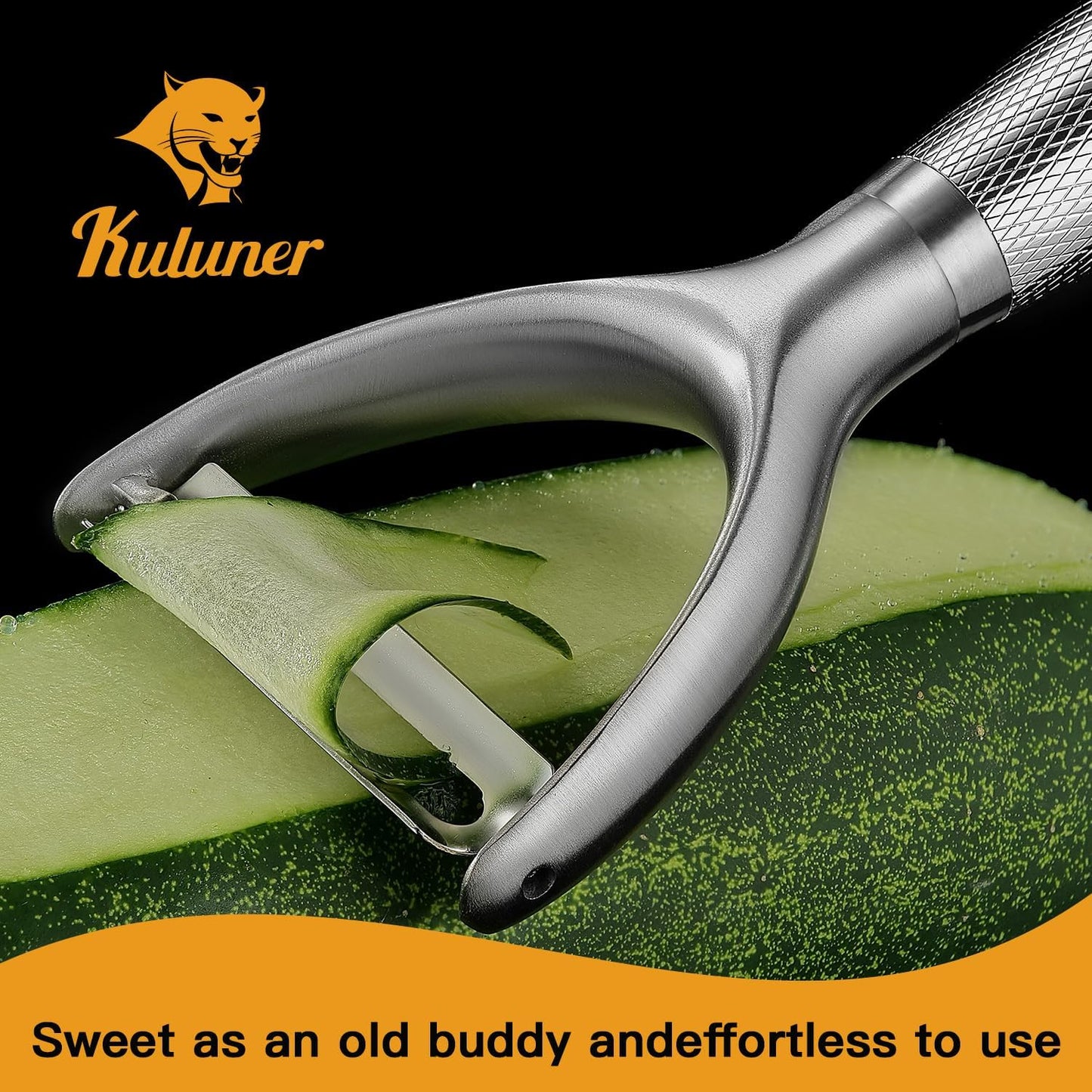 KULUNER Y-Type Vegetable Peeler, Silver Chrome Finish, 304 Stainless Steel Blade, Ultra Sharp Potato Peeler for Apples, Carrots, Heavy Duty Kitchen Peeler