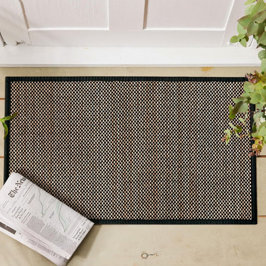 Artoid Mode Washable Non Skid Kitchen Rugs and Mats Doormat, Absorbent Door Mat Rugs for Kitchen Floor Front of Sink Hallway Black 17x29 Inch