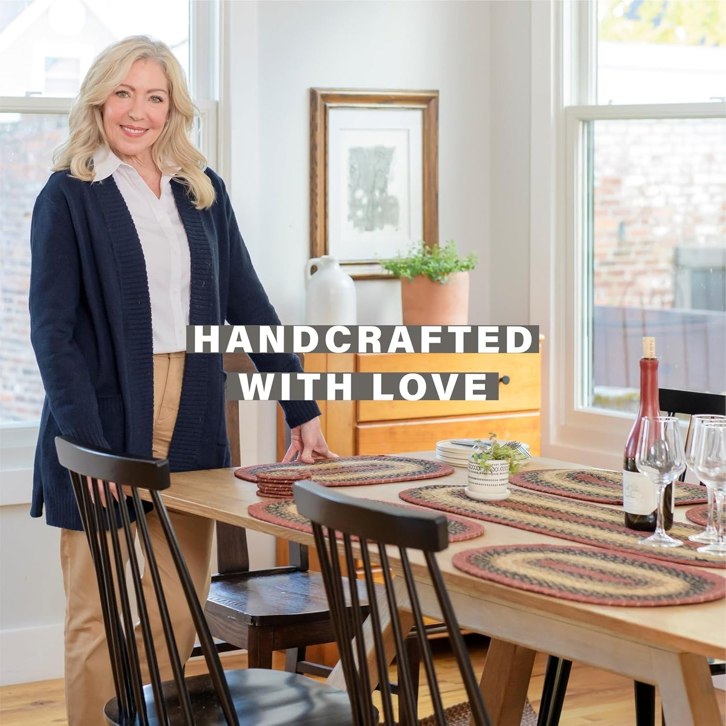 Homespice Highland Dining Placemats, Warm Cabin and Country Decor, Set of 6, Multicolor - 13x19 Rectangle Table Mats - Vibrant Colors, Durable, Easy to Clean and Protects Furniture