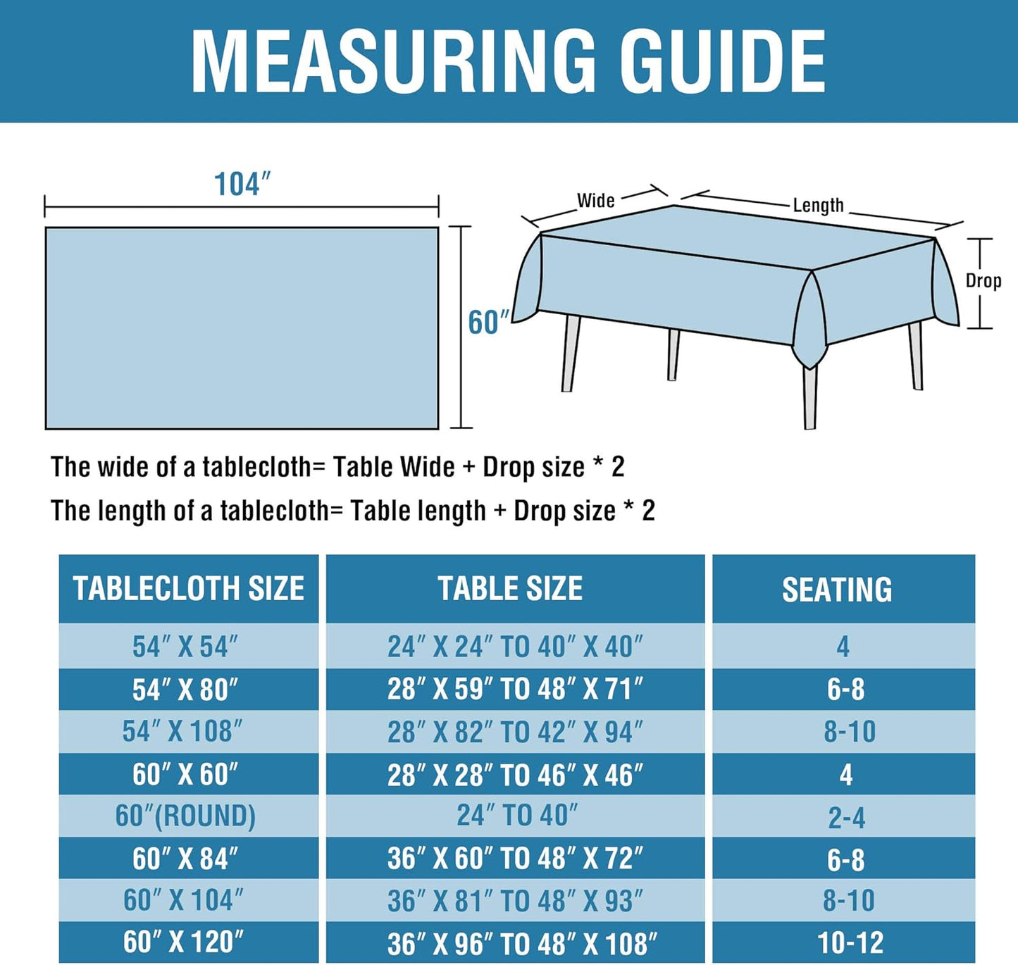 H.VERSAILTEX Linen Textured Table Cloths 60 x 104 Inch Premium Solid Tablecloth Spill-Proof Waterproof Table Cover for Dining Buffet Feature Extra Soft and Thick Fabric Wrinkle Free, Teal