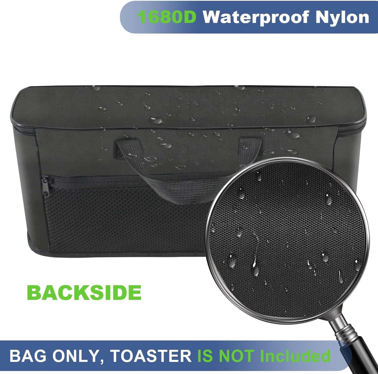 Carrying Bag for Bella 2 Slice Slim Toaster, Portable Outdoor Toaster Travel Carrier Bag Case for Bella, Waterproof & Heat-Resistant 2 Slice Bread Maker Bag with Aluminum Foil Lining