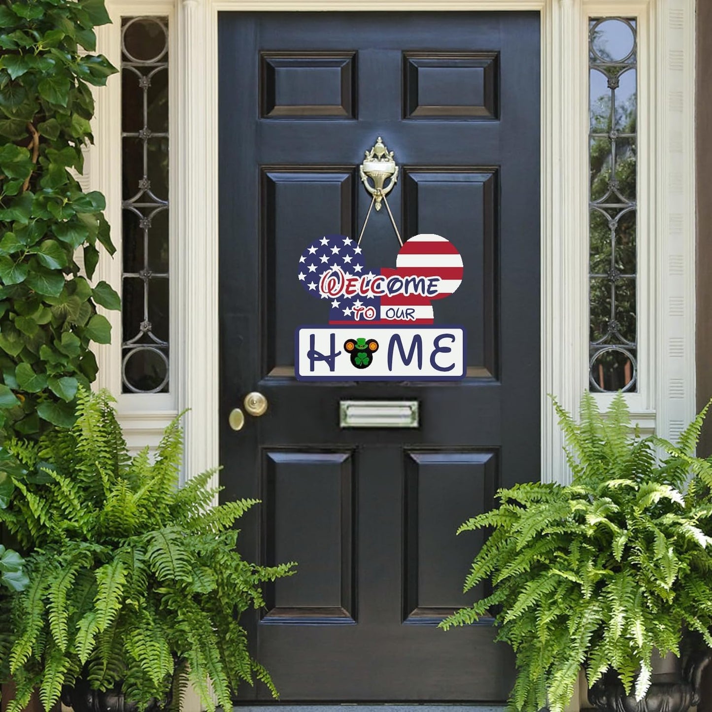 19Pcs Cute Mouse Interchangeable Seasonal Welcome Door Sign for Front Door Decor, Welcome to Our Home Sign with Interchangeable Holiday Pieces for Farmhouse/Wall/Porch Decor and Housewarming