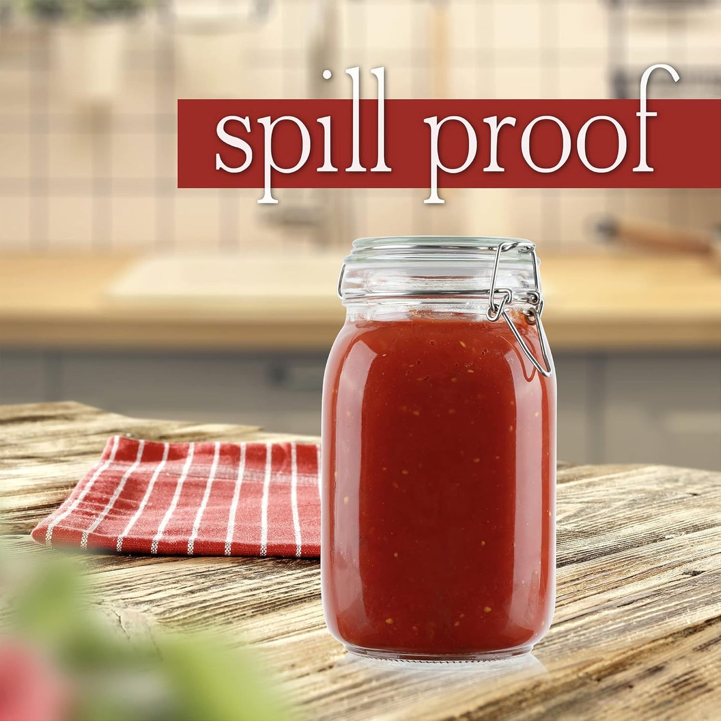 Galashield Glass Jars with Lids Food Storage Jars with Airtight Lids Leak Proof Glass Canisters Kitchen [50 oz]