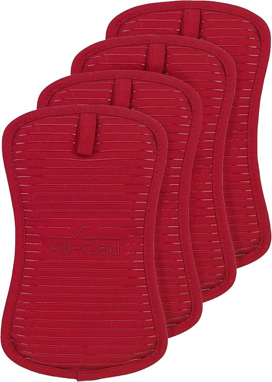 All-Clad Premium Pot Holder & Hot Pad: Heat Resistant to 500 Degrees - 100% Cotton, 10"x6.25" Hot Pad for Kitchen and Barbeque, 4-Pack, Chili