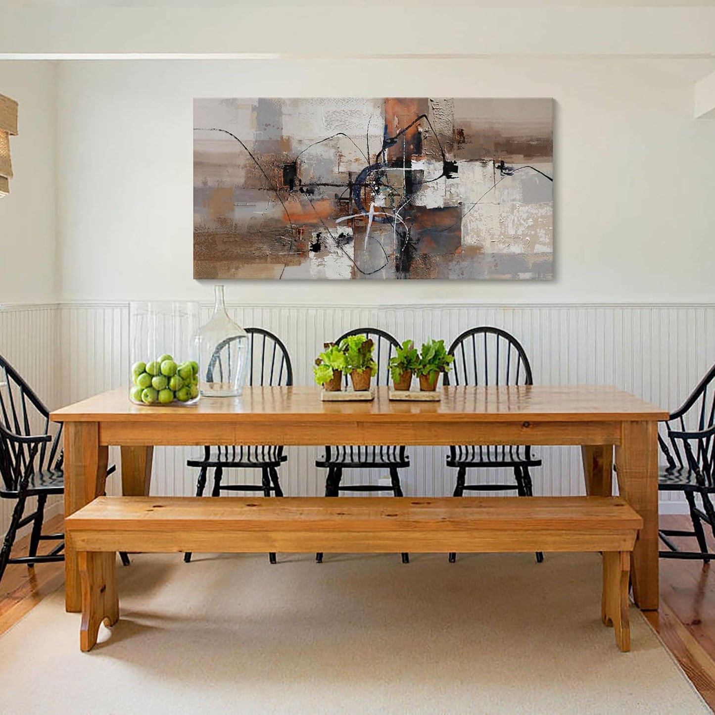 YDYSUNE Abstract Canvas Wall Art, Modern Wall Decor Painting, Brown Room Decorations, Orange Wall Art for Living Room, Bedroom, Office Artwork Wall Decor 29×58IN