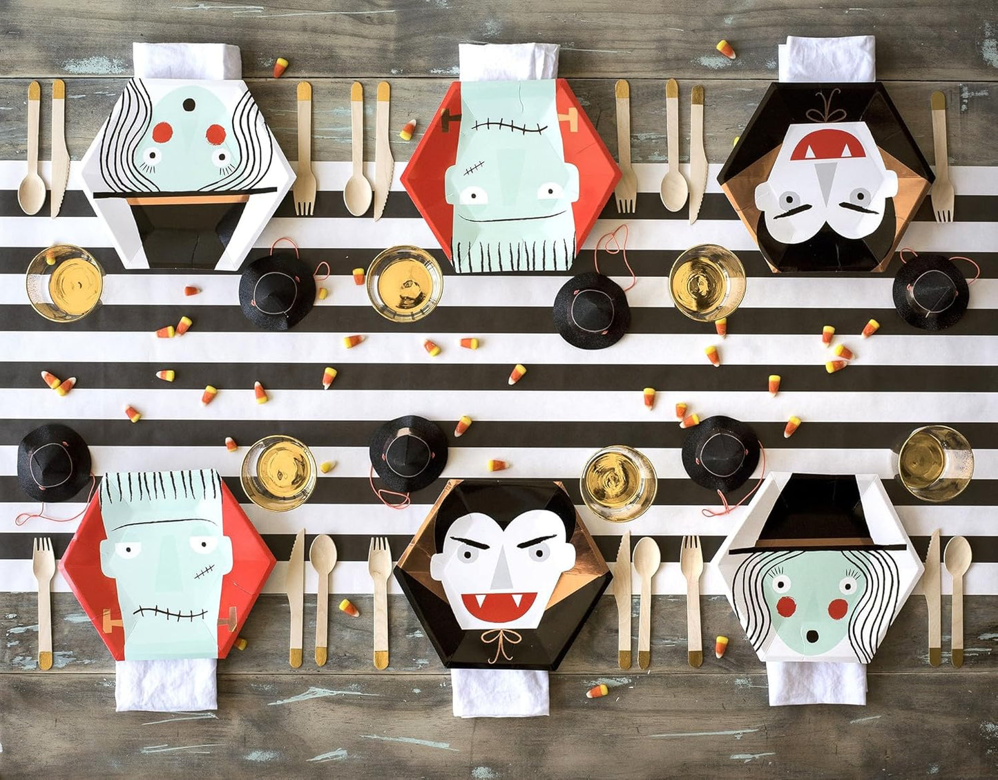 Black and White Striped Paper Table Runner - 25' Long x 20" Wide