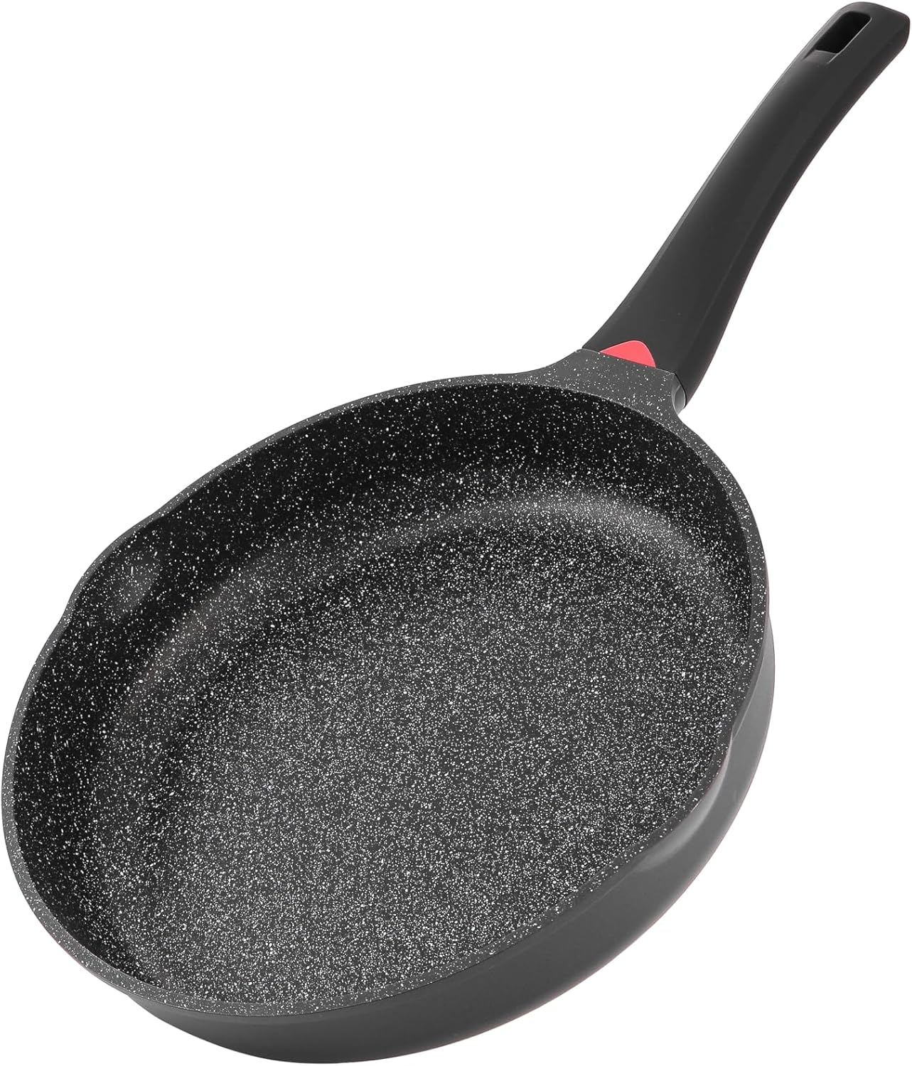 9.5 Inch Non Stick Frying Pan Granite Coated with Pour Spout - 1.9 Quart Skillets & Frying Pans with Comfort Stay Cool Grip Handle - Induction Compatible- Non Toxic PFOA Free Cookware (Black)