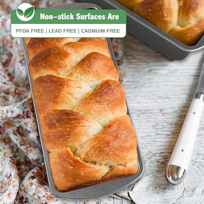 Extra Large Bread Pan, 13" x 5" Long Loaf Pan, Nonstick Baking Pan, Rectangular Loaf Tin, Set of 2