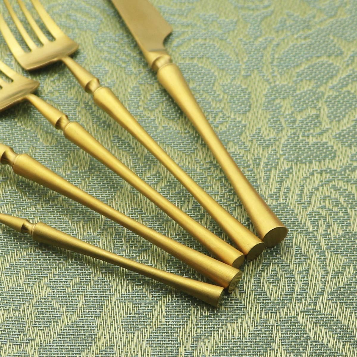 Gugrida Unique & Beautiful Flatware Set - 20 Piece Iridescent Silverware Sets | 18/10 Stainless Steel Reusable Cutlery Set | Gold Utensils Service For 4 with Dessert Fork, Knife, Spoon, Dinner Fork