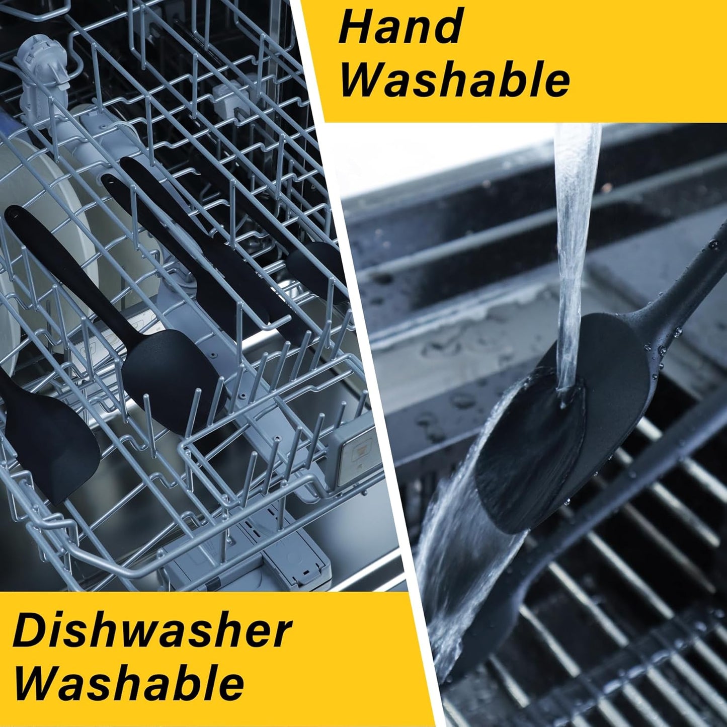 Silicone Spatula Set, 5 Piece Food Grade Rubber Spatulas for Baking, Cooking, and Mixing High Heat Resistant Non Stick Dishwasher Safe BPA-Free (Dark Green)