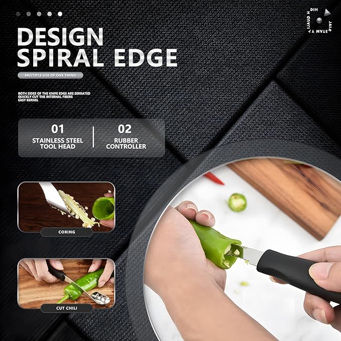 Stainless Steel Fruit and Vegetable Corer Set, Multi-Function Corer and Seed Remover for Apple Tomato (2)