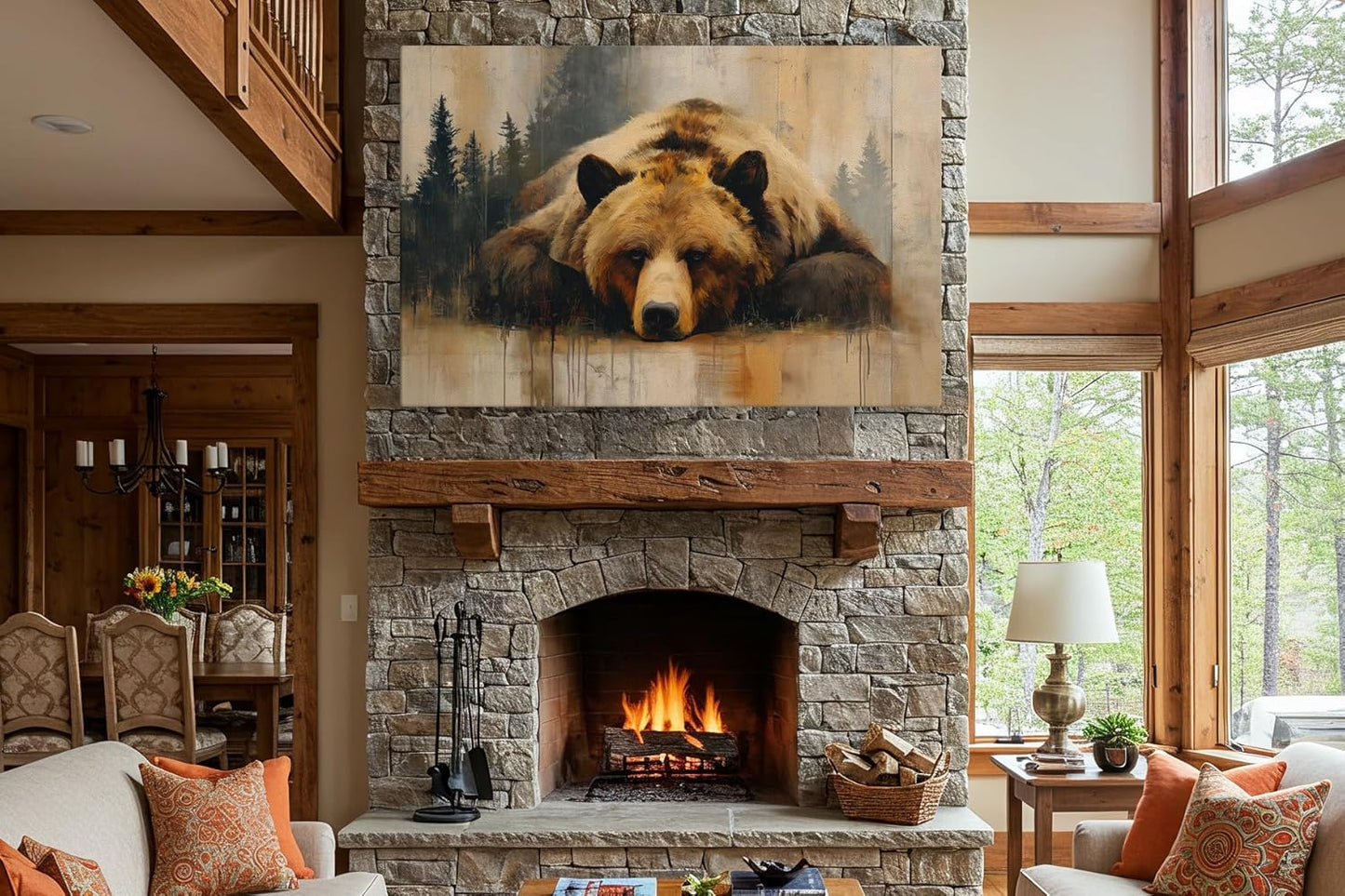 Wildlife Canvas Prints - Wild Animals Home Decor - Medium, Large, and Extra Large Wall Art for Living Room, Bathroom, Kitchen (Grizzly Repose, 20L" x 30W")