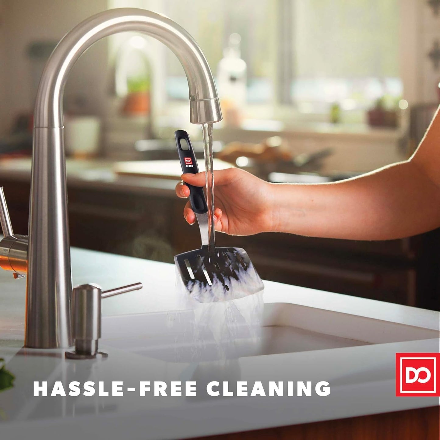 DI ORO Spatulas for Kitchen Use - Forever Warranty - 600°F Heat-Resistant Silicone - Turner Spatula Set for Cooking - BPA Free Wide Pancake Spatulas - Egg Flippers for Nonstick Cookware Safe (3pc)