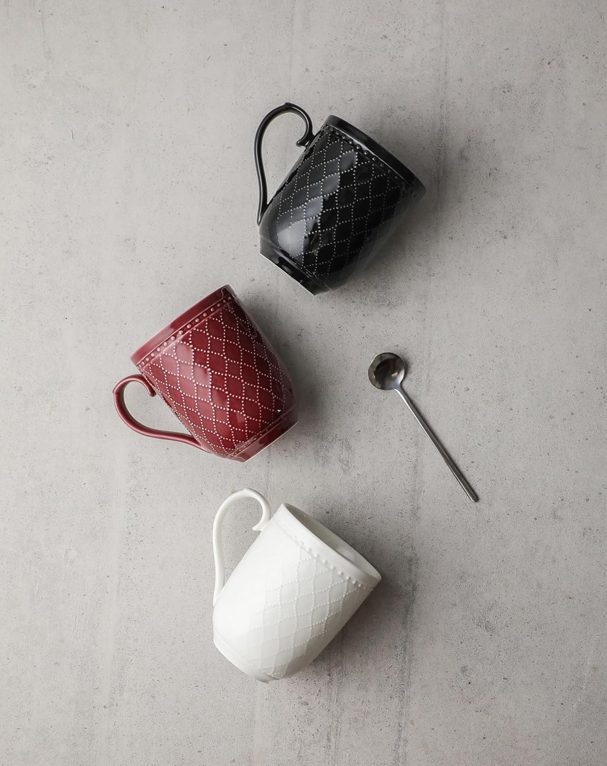 Kanwone Coffee Mugs 16oz, Ceramic Mugs Set, Porcelain Cups with Handle for Latte, Hot Tea, Cappuccino, Mocha, Cocoa, Housewarming Wedding Gift, Microwave and Dishwasher Safe, Set of 4, White