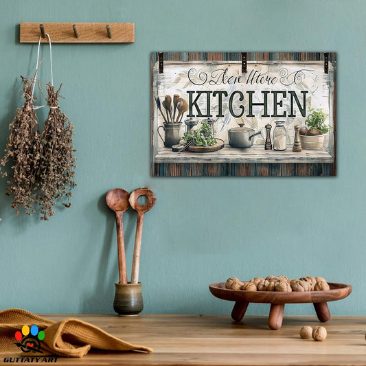 GUTTATY Farmhouse Wall Art Rustic Kitchen Decor, Ready to Hang Graffiti Kitchen Canvas Print Spoon And Vegetable,Vintage Posters Prints for Dinning Room Home Kitchen Restaurant Painting 12×18 Inch