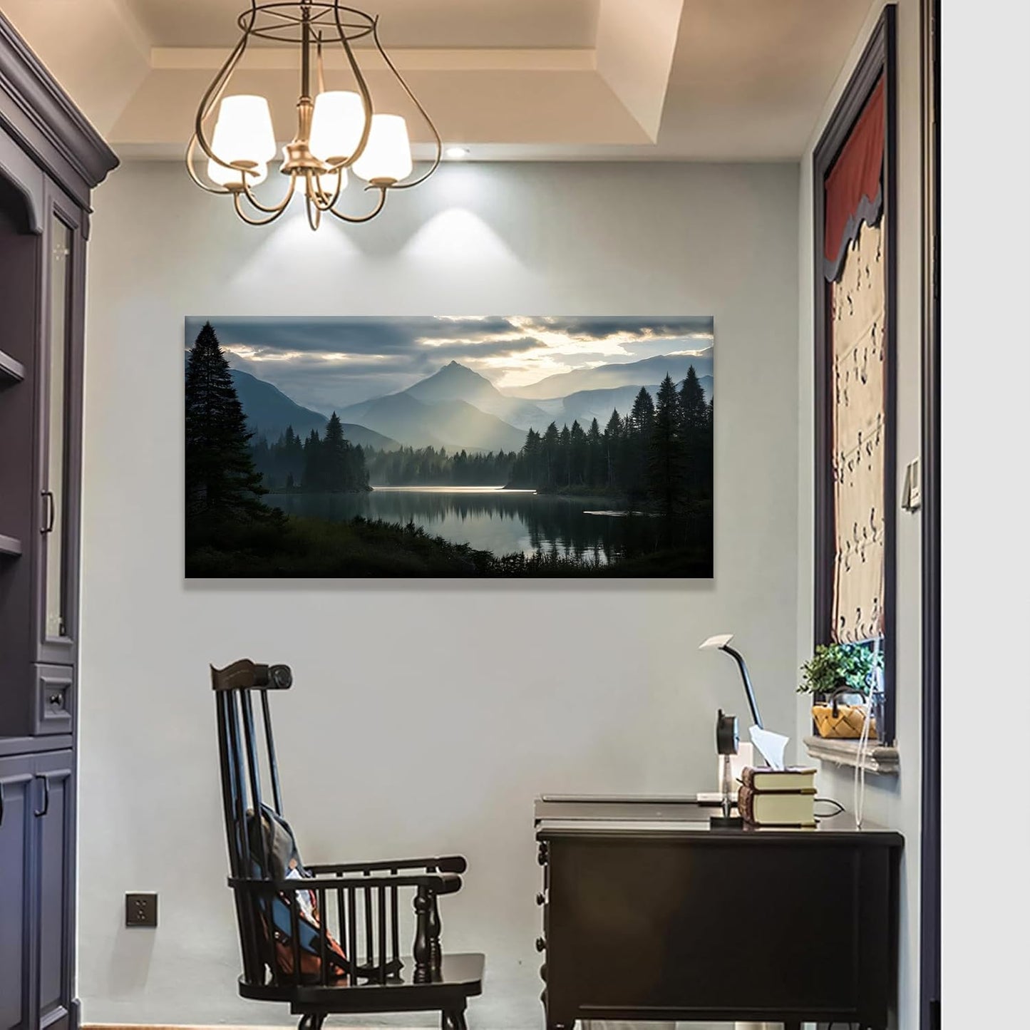 Canvas Art Wall Decor For Living Room Wall Art For Bedroom Modern Office Wall Decorations Forest River Landscape Paintings Pictures Artwork Aesthetic 20x40 In