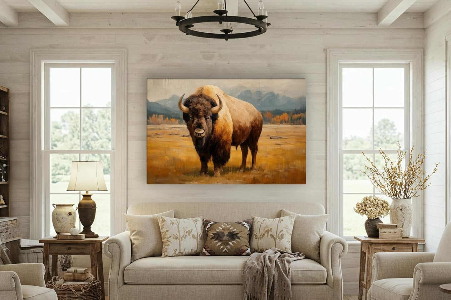 Wildlife Canvas Prints - Wild Animals Home Decor - Medium, Large, and Extra Large Wall Art for Living Room, Bathroom, Kitchen (American Titan, 43L" x 65W")