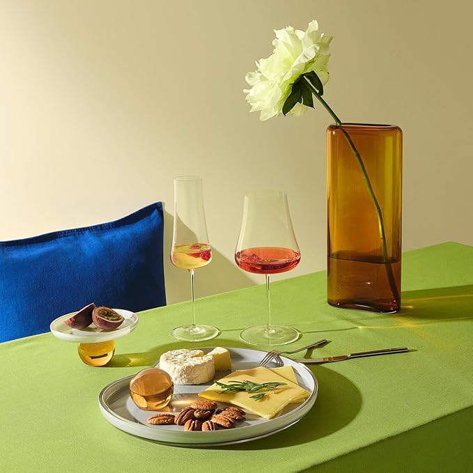 NUDE Red Wine Glass, Stem Zero Volcano – Crystal Large Long Stem Wine Glass for Medium to Full Bodied Red Wines, Tapered Bowl, Lead-Free, Dishwasher Safe, 33 3/4 oz