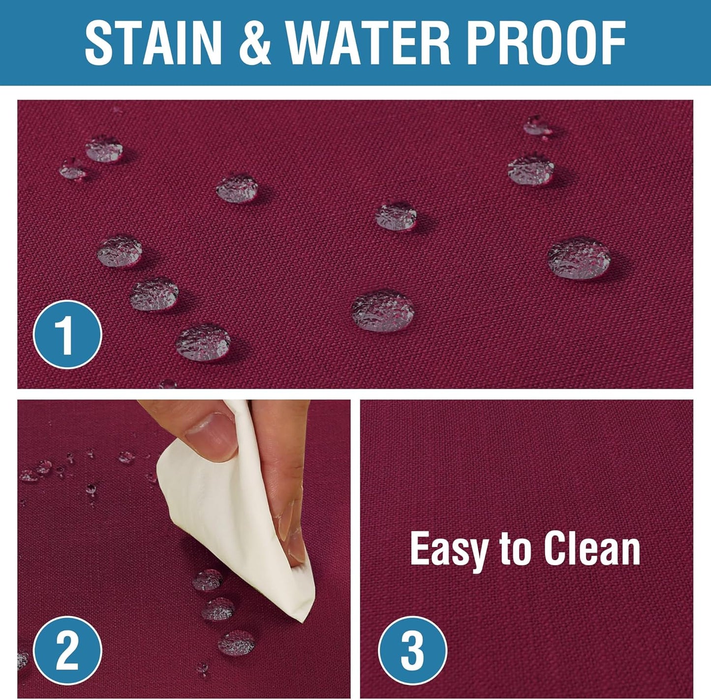 H.VERSAILTEX Linen Textured Table Cloths Round 70 Inch Premium Solid Tablecloth Spill-Proof Waterproof Table Cover for Dining Buffet Feature Extra Soft and Thick Fabric Wrinkle Free, Christmas Red