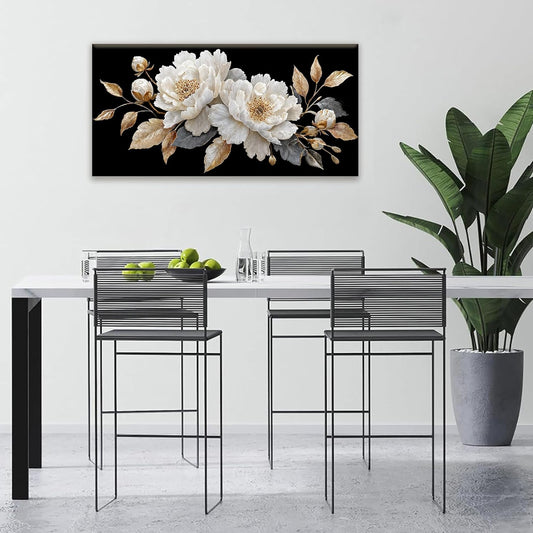 Canvas Wall Art Decor Elegant White Flower Picture Artwork For Walls Bedroom Office Living Room Apartment Kitchen 20x40 Inch Home Wall Decor Modern Wall Art Decor Ready To Hang