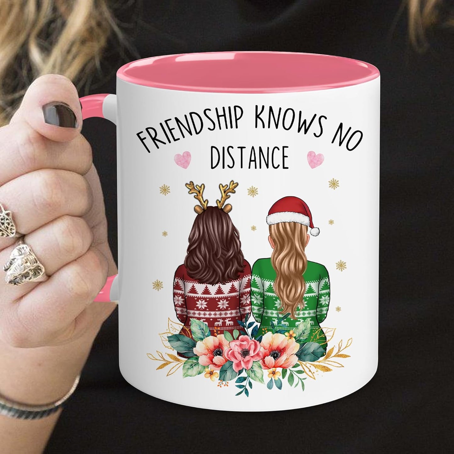 Personalized Friend Mug - Christmas Best Friend, Bestie, Sister, BFF, Her Cup - Long Distance Gifts For Women - Bestie Cup With Heartfelt Quote - Birthday, Christmas Gift For Her