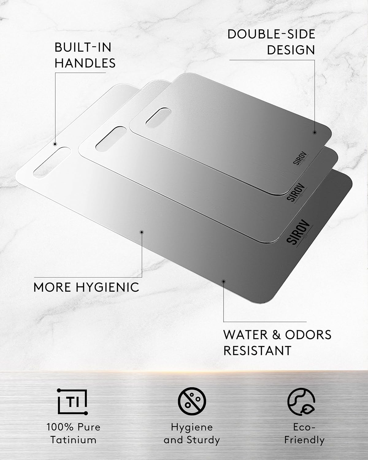 Titanium Cutting Board, 100% Pure Titanium Cutting Boards For Kitchen, Best Non Toxic titanium chopping board, Dishwasher safe, Hygiene and Durability for Meat, Fruit, and Vegetables (12.5L*8W)