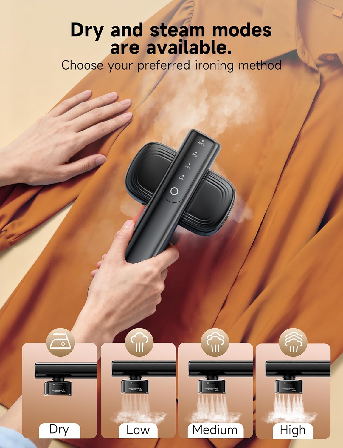 Travel Steamer for Clothes, Portable Handheld Design, Clothing Wrinkles Remover, Strong Penetrating Steam, 1200W Powerful 2 In 1 Steamer & Iron, 100ml Big Capacity, Home, Office, Travel