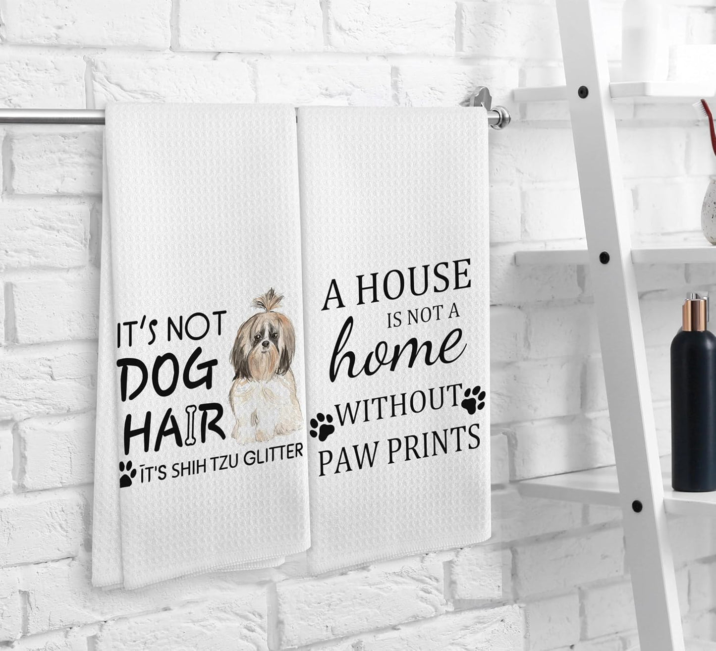 Shih Tzu Dog Towel, Dog Kitchen Towels, Shih Tzu Dog Kitchen Towels and Dishcloths Set of 2, Shih Tzu Dog Decor, Shih Tzu Gifts for Women, 16×24 Inches