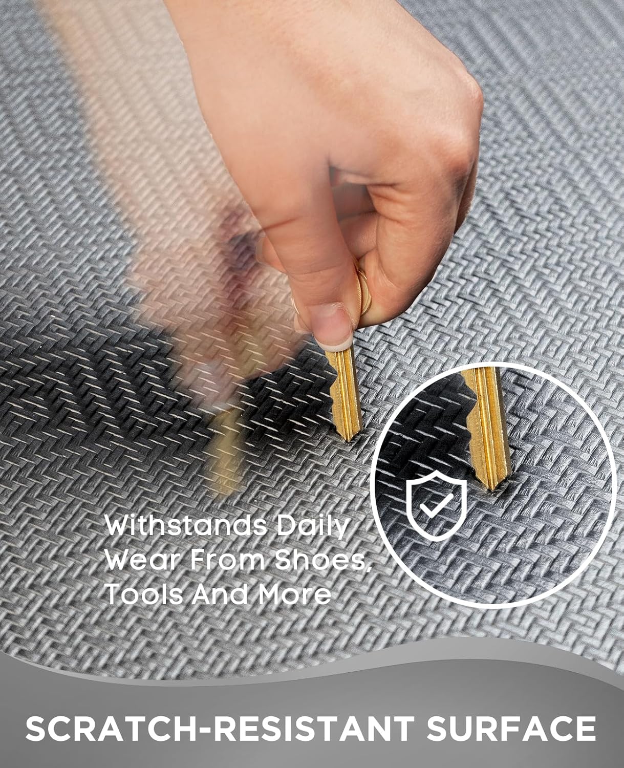 Ophanie Kitchen Mats for Floor, 3/4 Inch Thick Kitchen Rugs, 20'' x 60'' Anti Fatigue Standing Cushioned Mat, Waterproof,Comfort Ergonomic Mat for Office, Home, Sink, Grey Non-Slip Bottom