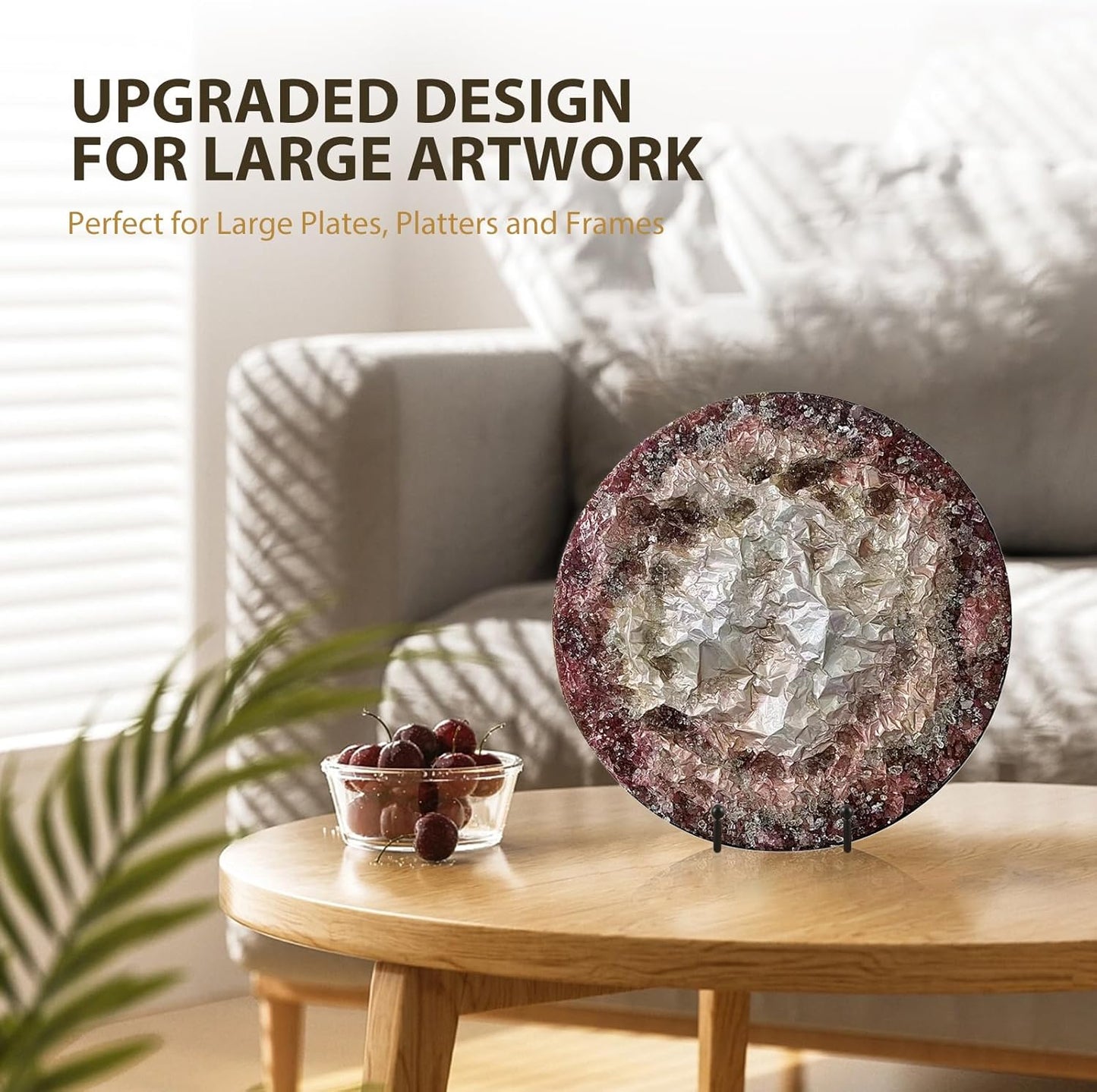 LIONWEI LIONWELI Plate Display Stand Easel Holders - 8" Tabletop Metal Stands for Decorative Plates, Picture Frames and Cookbooks - Black, 2-Pack